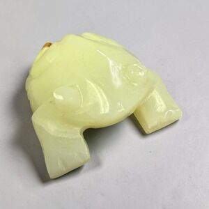 Vtg 4.25" Green Onyx Agate Marble Hand Carved Polished Frog Toad Paperweight